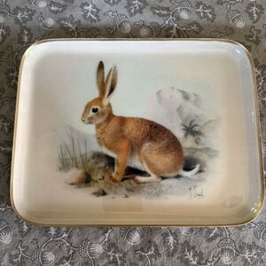 Anthropologie Terrain Printed Archival Tray Enamel Bunny‎ Rabbit Woodland Easter